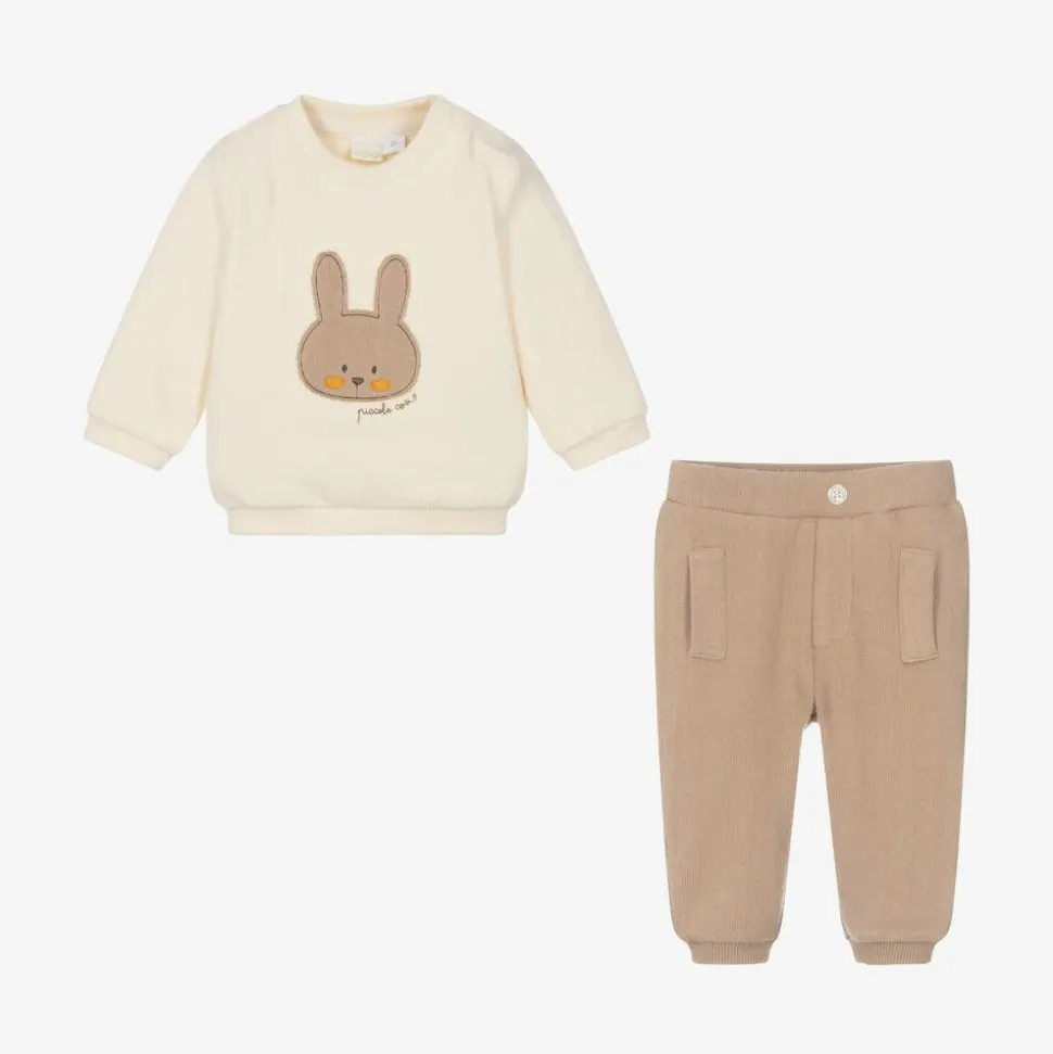 Baby Boys Beige Bunny Tracksuit