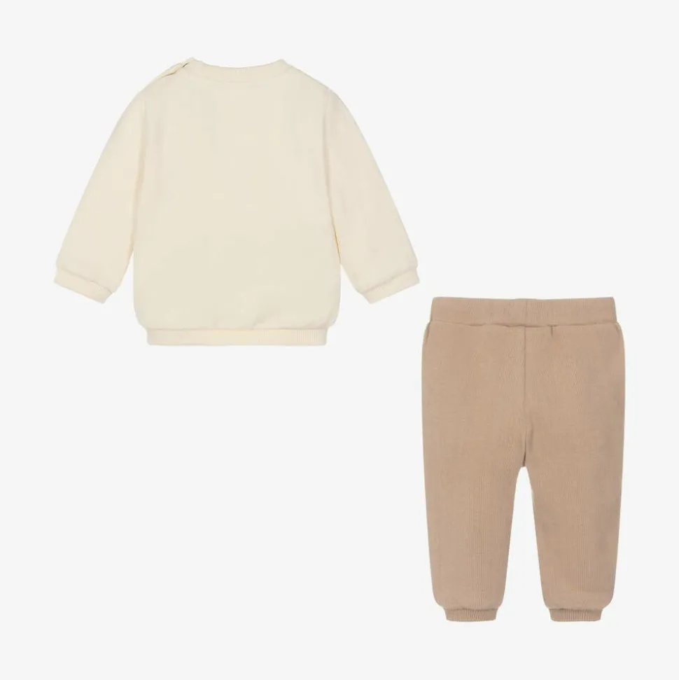 Baby Boys Beige Bunny Tracksuit