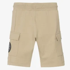 Baby Boys Beige Cotton Cargo Shorts