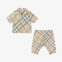 Baby Boys Beige Cotton Trouser Gift Set