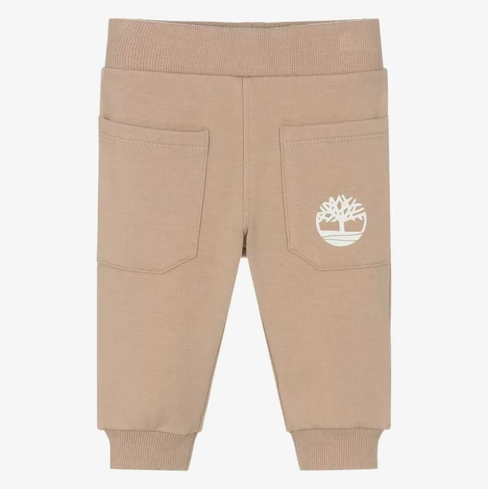 Baby Boys Beige Organic Cotton Joggers