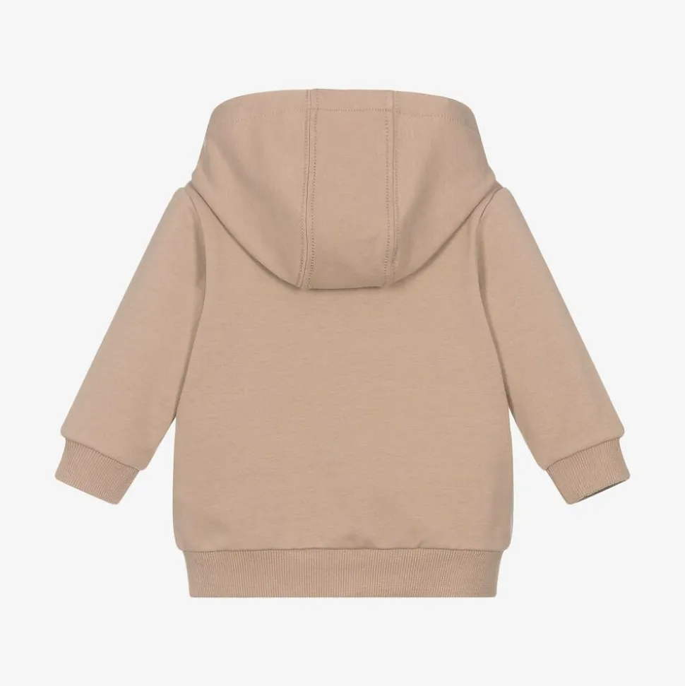 Baby Boys Beige Organic Zip-Up Top