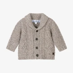 Baby Boys Beige Wool Cardigan
