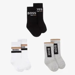 Baby Boys Black & Grey Socks (3 Pack)