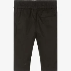 Baby Boys Black Cotton Trousers
