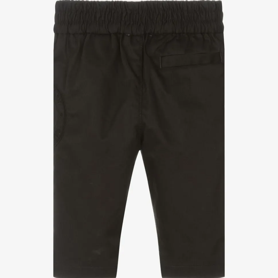 Baby Boys Black Cotton Trousers