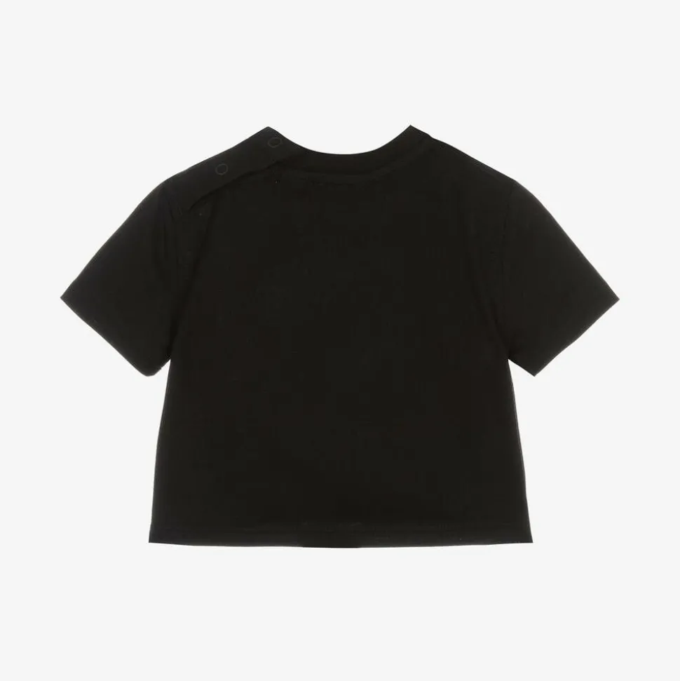 Baby Boys Black Cotton T-Shirt