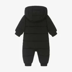 Baby Boys Black Monogram Snowsuit