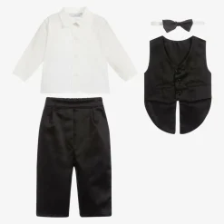 Baby Boys Black Waistcoat Suit
