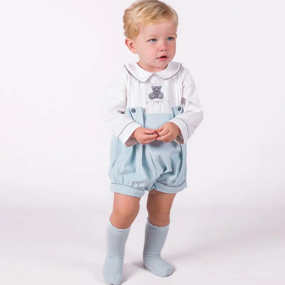 Baby Boys Blue & Ivory Shortie