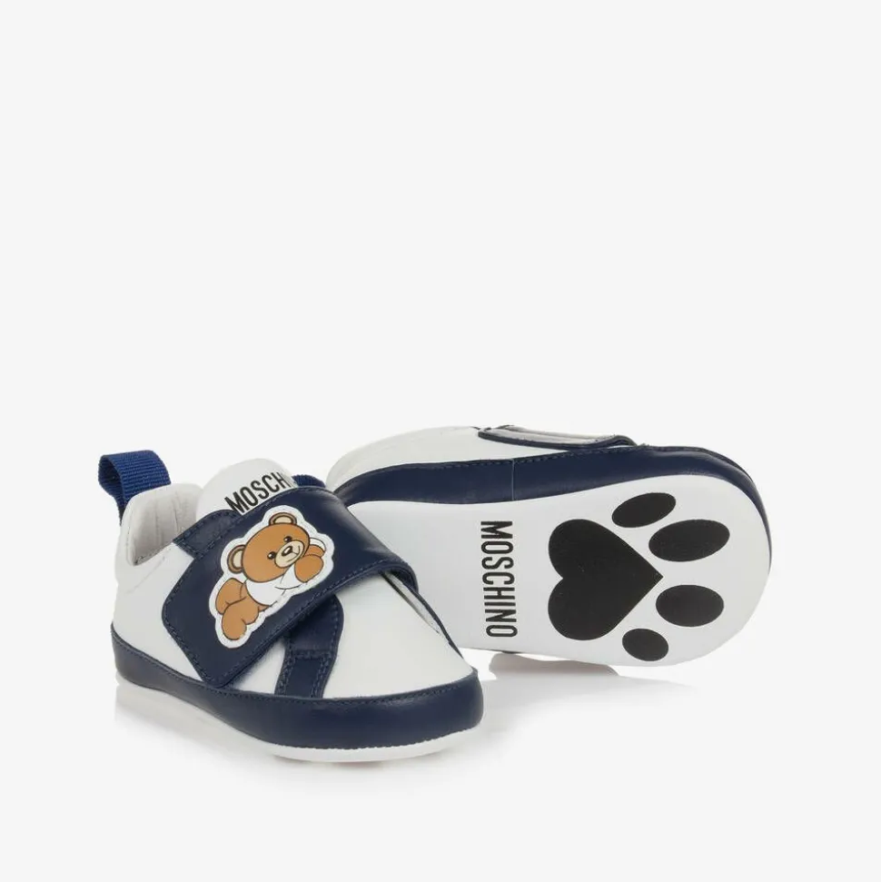Baby Boys Blue & White Pre-Walker Trainers