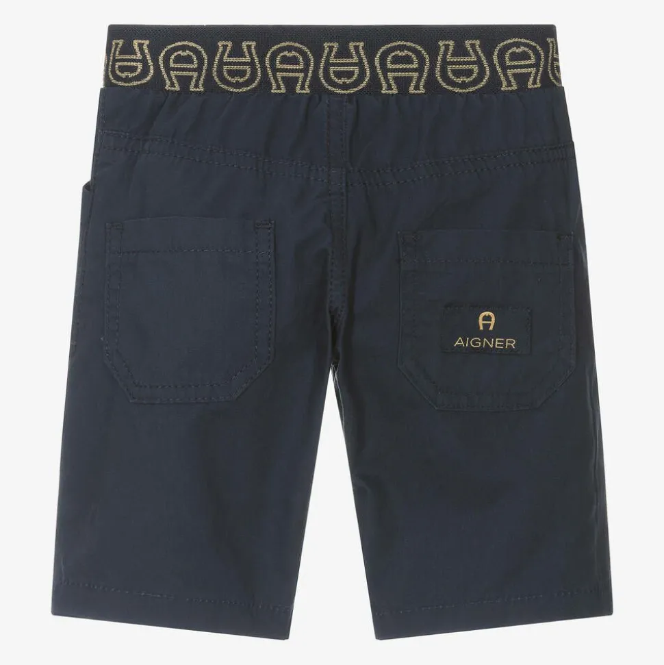 Baby Boys Blue Cotton Bermuda Shorts