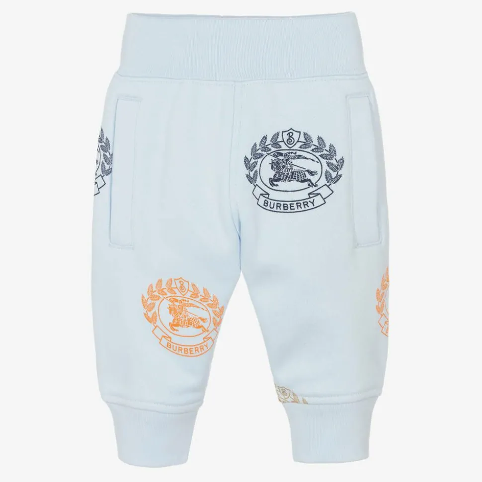 Baby Boys Blue Cotton Logo Joggers