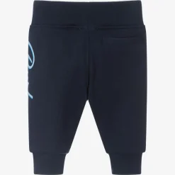 Baby Boys Blue Cotton Logo Joggers