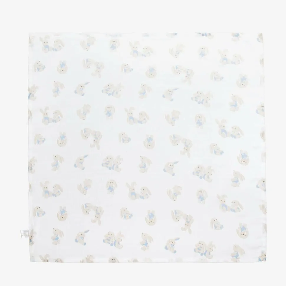 Baby Boys Blue Cotton Muslins (3 Pack)