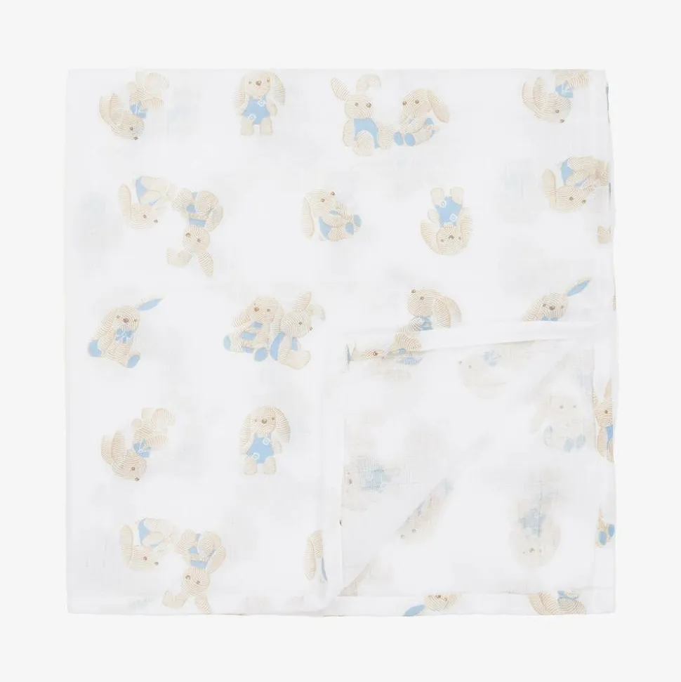 Baby Boys Blue Cotton Muslins (3 Pack)