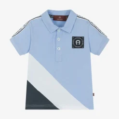Baby Boys Blue Cotton Polo Shirt