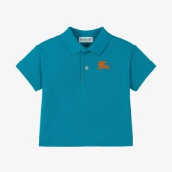 Baby Boys Blue Cotton Polo Shirt