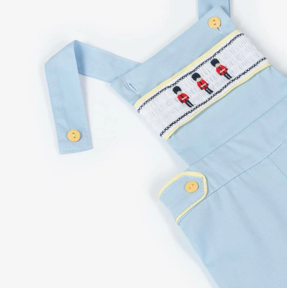 Baby Boys Blue Cotton Smocked Shorts Set