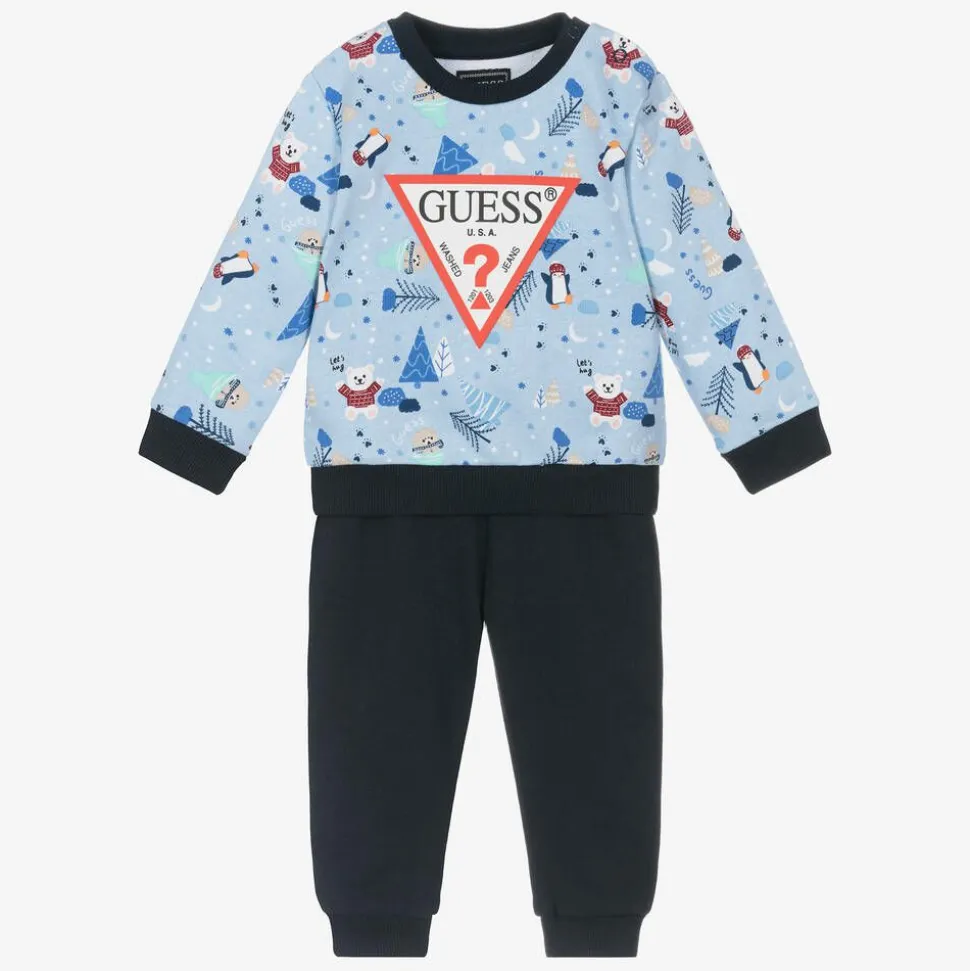 Baby Boys Blue Cotton Tracksuit