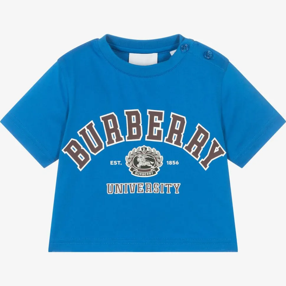Baby Boys Blue Cotton Varsity T-Shirt