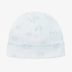 Baby Boys Blue Pima Cotton Beary Besties Hat