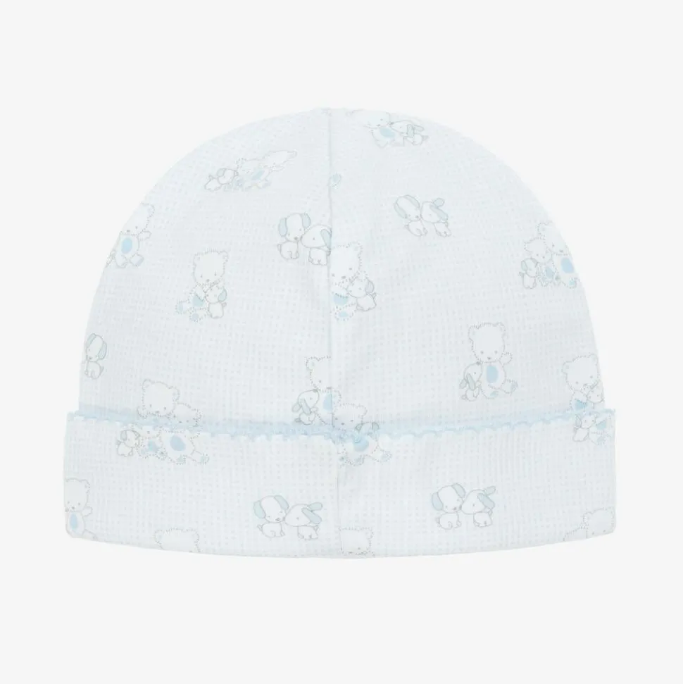 Baby Boys Blue Pima Cotton Beary Besties Hat