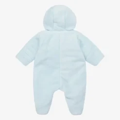Baby Boys Blue Plush Teddy Pramsuit