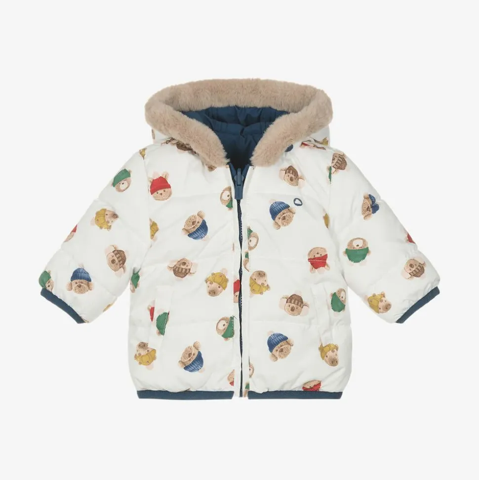 Baby Boys Blue Reversible Coat