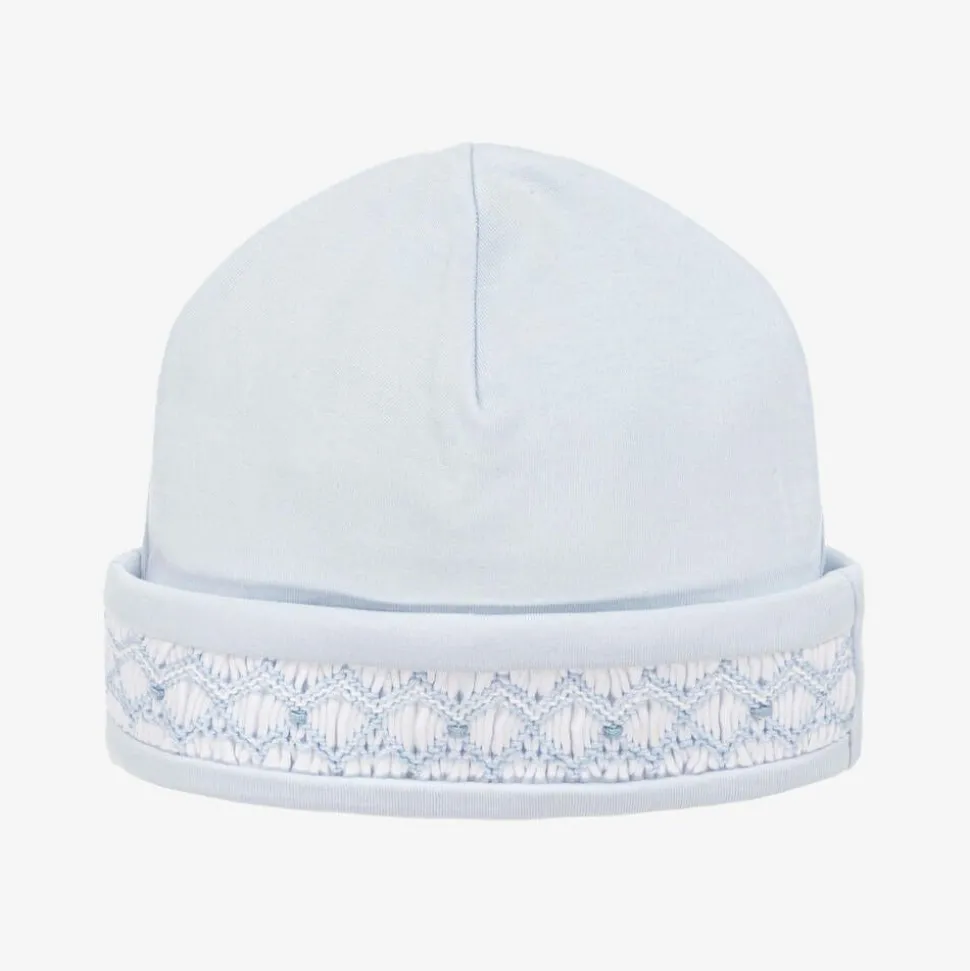 Baby Boys Blue Smocked Pima Cotton Hat