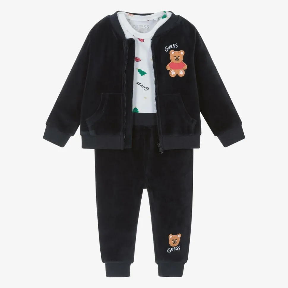 Baby Boys Blue Velour Tracksuit Set