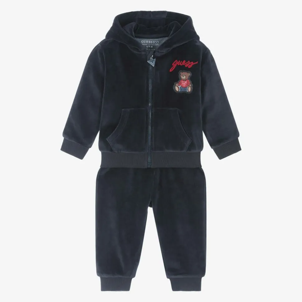Baby Boys Blue Velour Tracksuit