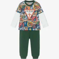 Baby Boys Green Cotton Trouser Set