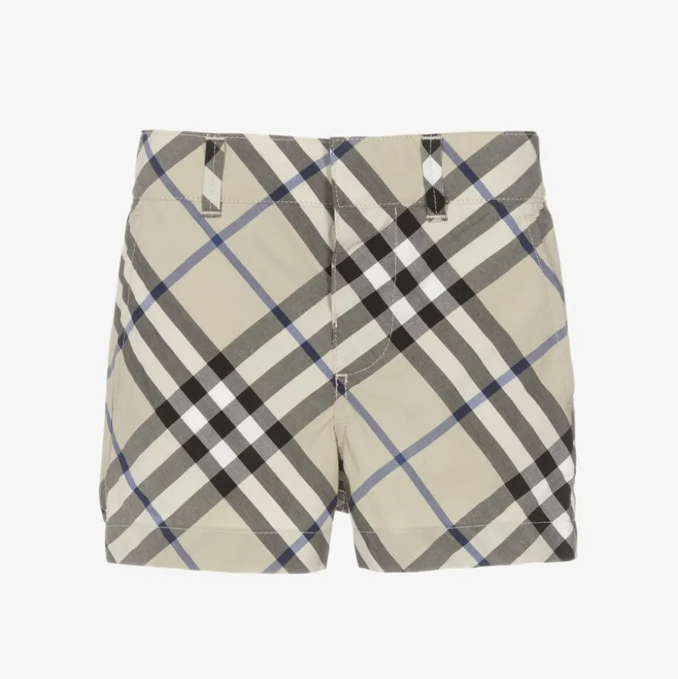 Baby Boys Grey Check Cotton Shorts