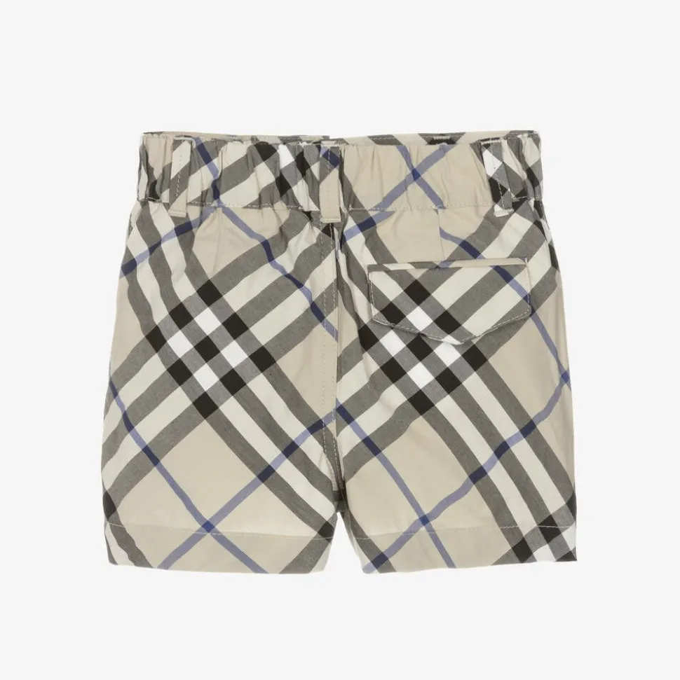 Baby Boys Grey Check Cotton Shorts