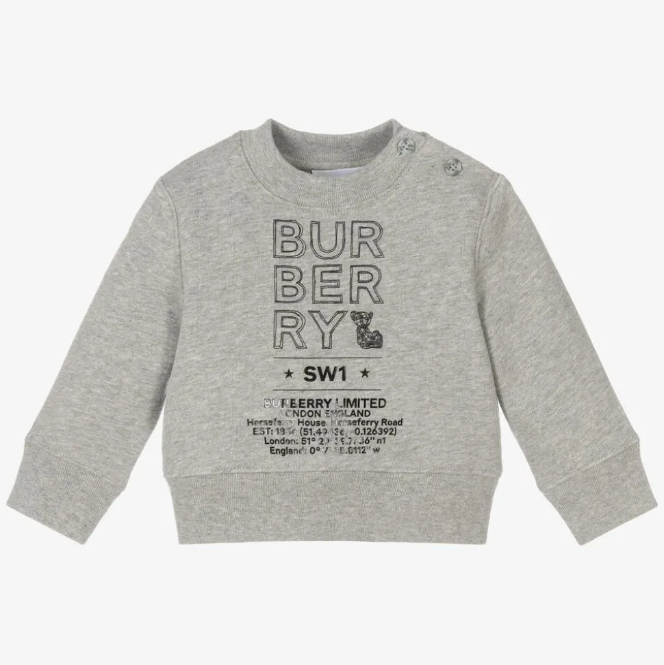 Baby Boys Grey Logo Sweatshirt