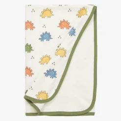 Baby Boys Ivory Cotton Dino Traffic Blanket (73cm)