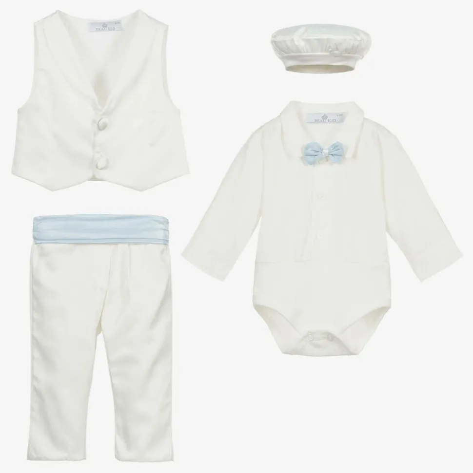 Baby Boys Ivory Waistcoat Suit