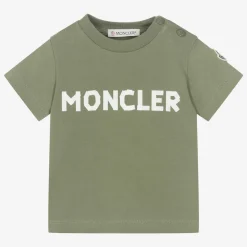 Baby Boys Khaki Green Cotton T-Shirt