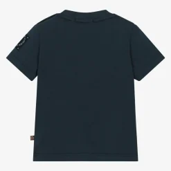 Baby Boys Navy Blue Cotton T-Shirt
