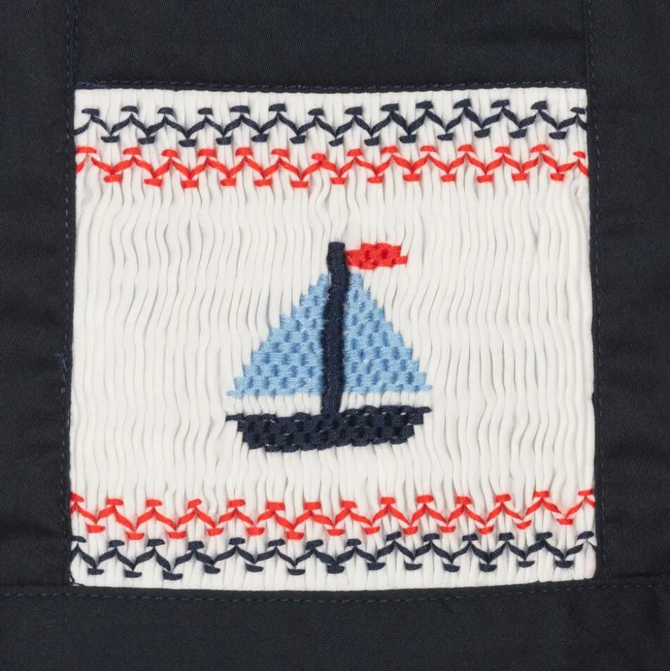 Baby Boys Navy Blue Cotton Dungaree Shorts