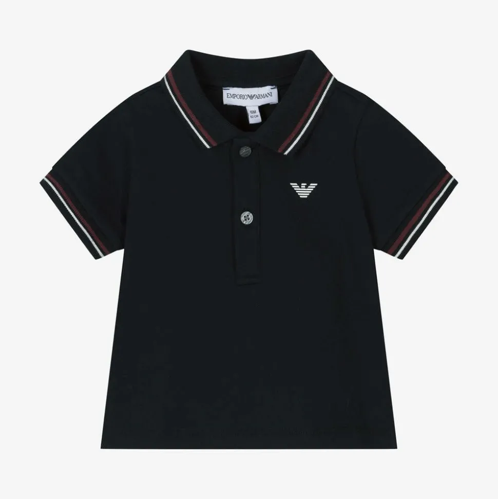 Baby Boys Navy Blue Cotton Polo Shirt