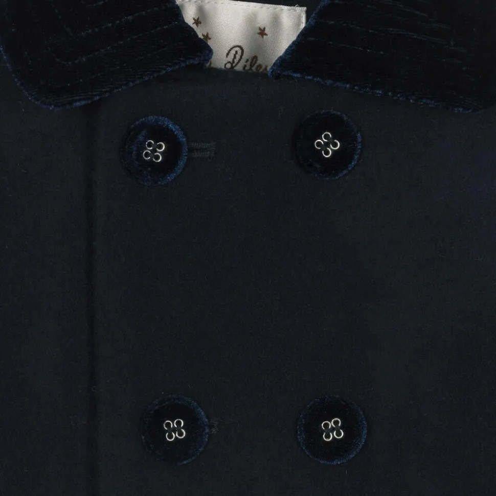 Baby Boys Navy Blue Double Breasted Coat