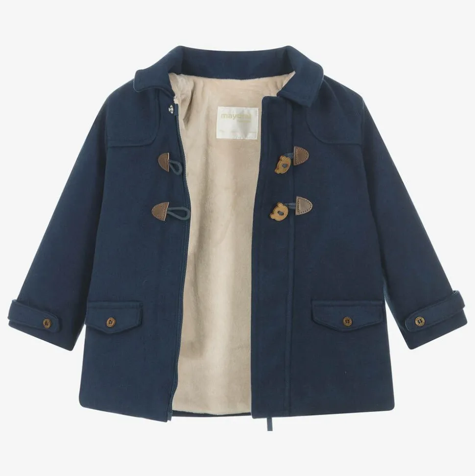 Baby Boys Navy Blue Duffle Coat