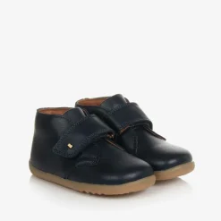 Baby Boys Navy Blue Leather Desert Boots