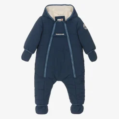 Baby Boys Navy Blue Padded Snowsuit