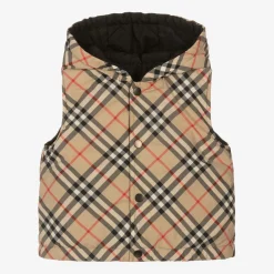 Baby Boys Vintage Check Reversible Gilet