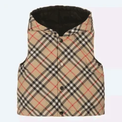 Baby Boys Vintage Check Reversible Gilet