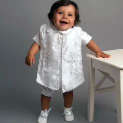 Baby Boys White Ceremony Shorts Set