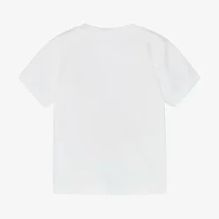 Baby Boys White Cotton Bear T-Shirt